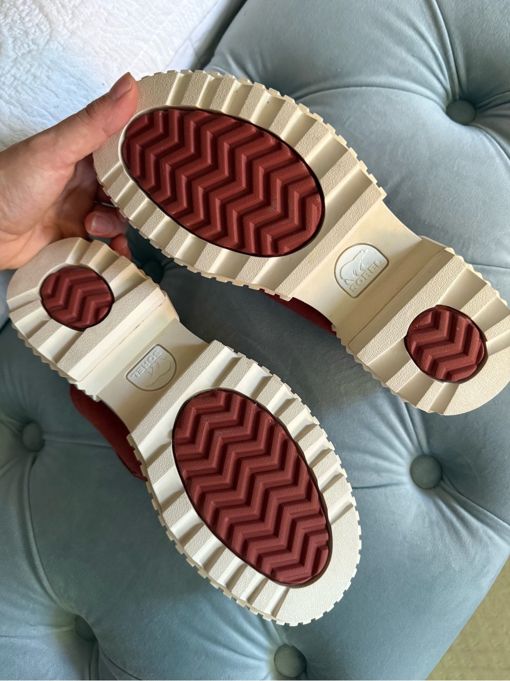 Sorel Rust Red Suede Slip-On Loafers - Picture 2 of 5
